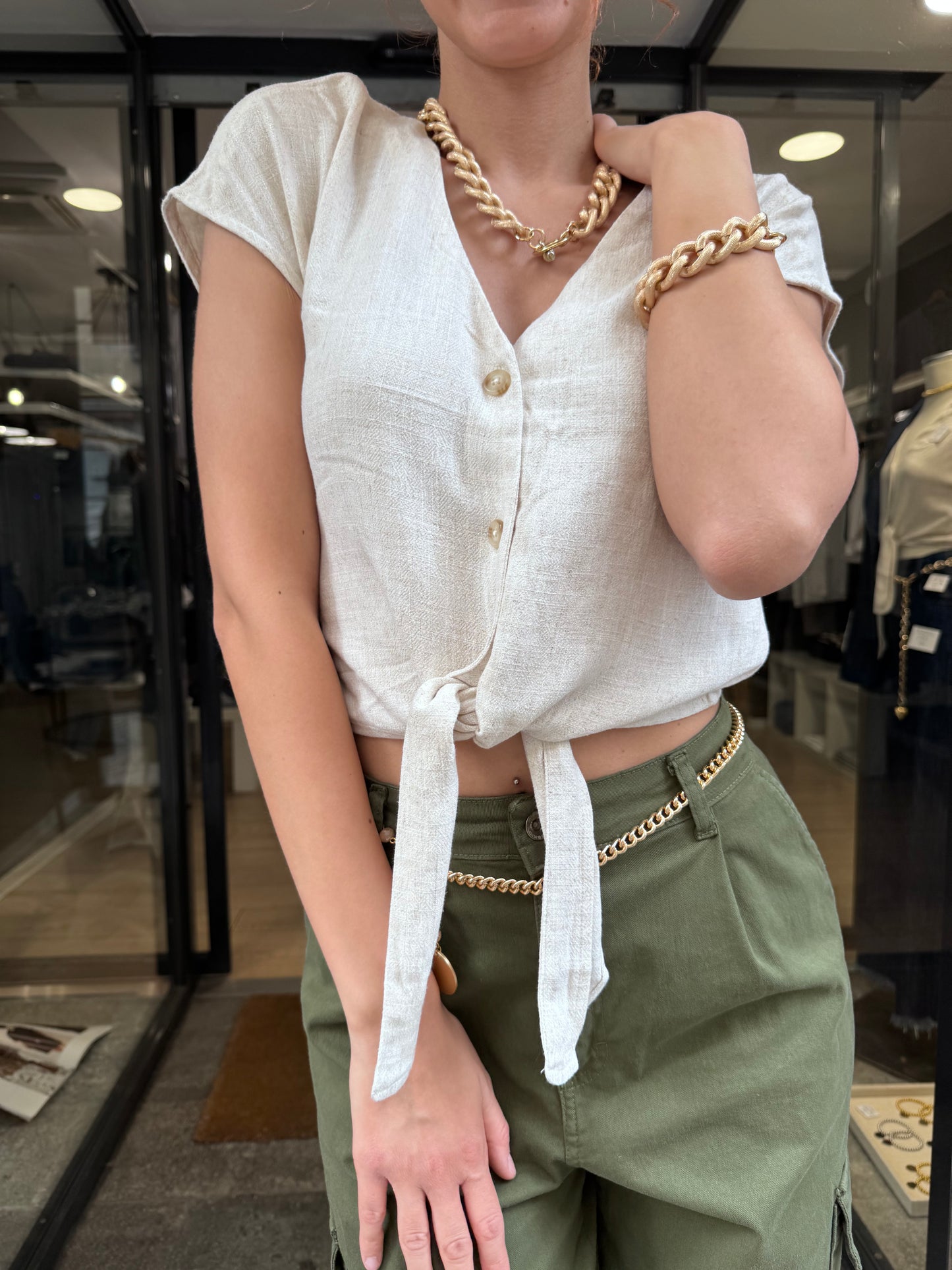 Blusa con fiocco