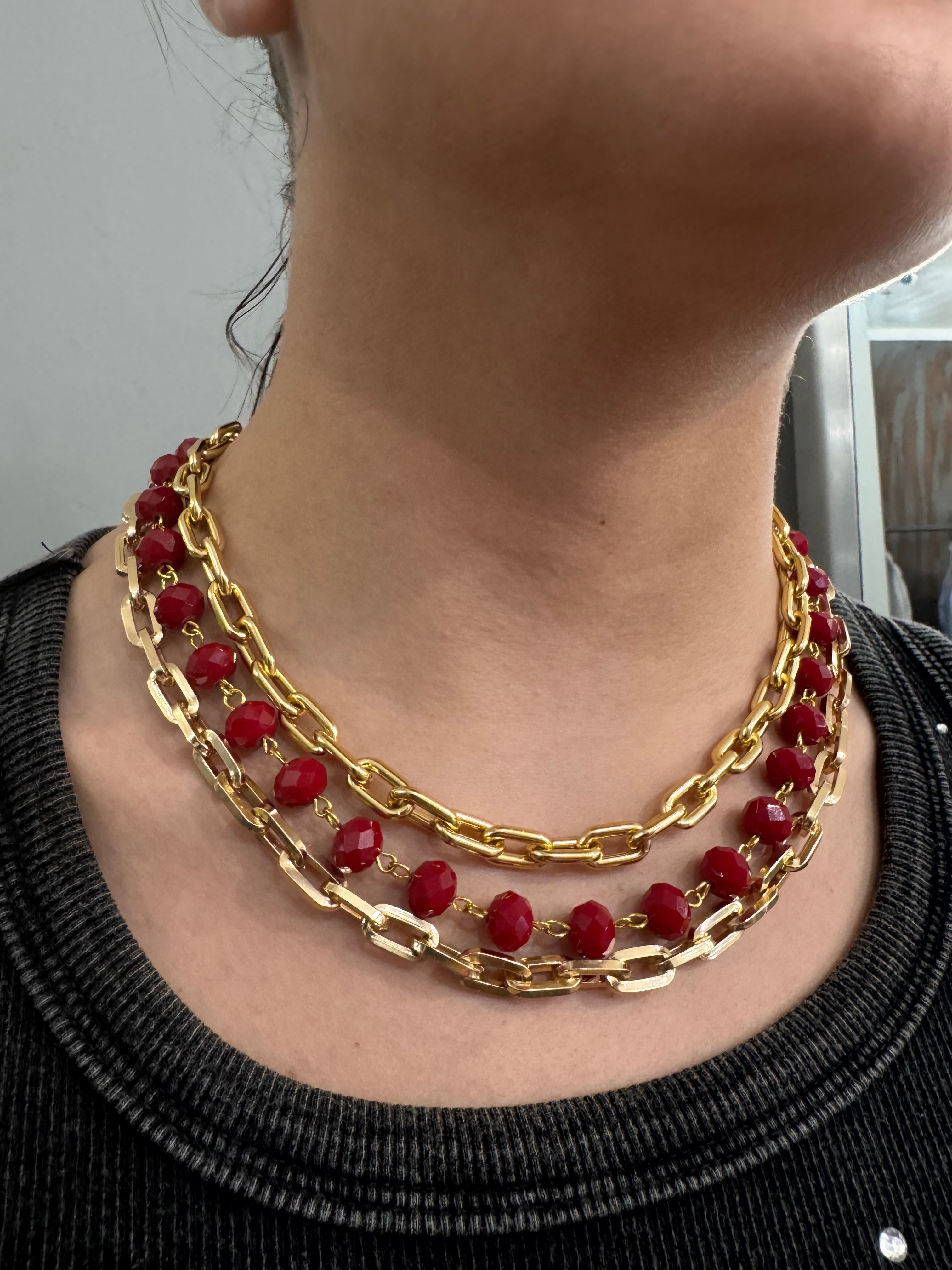 Collana a tre fili con cristalli Mupaji - NoMoreBrand