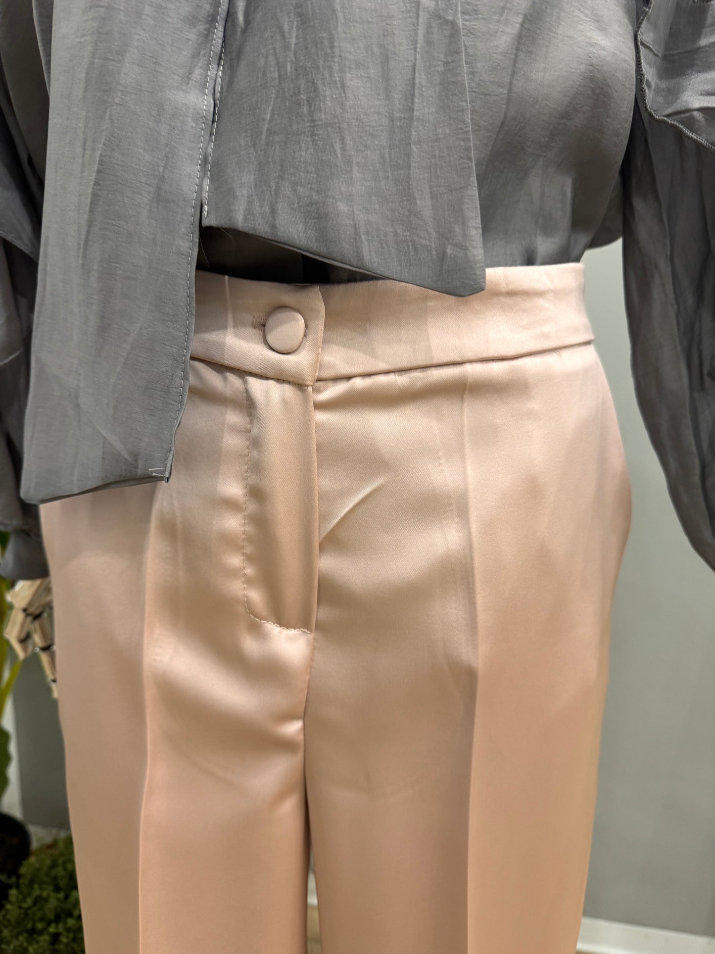 Pantalone a palazzo in raso - NoMoreBrand