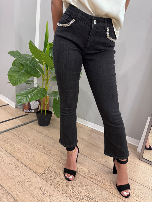 Jeans Flare con brillanti - NoMoreBrand