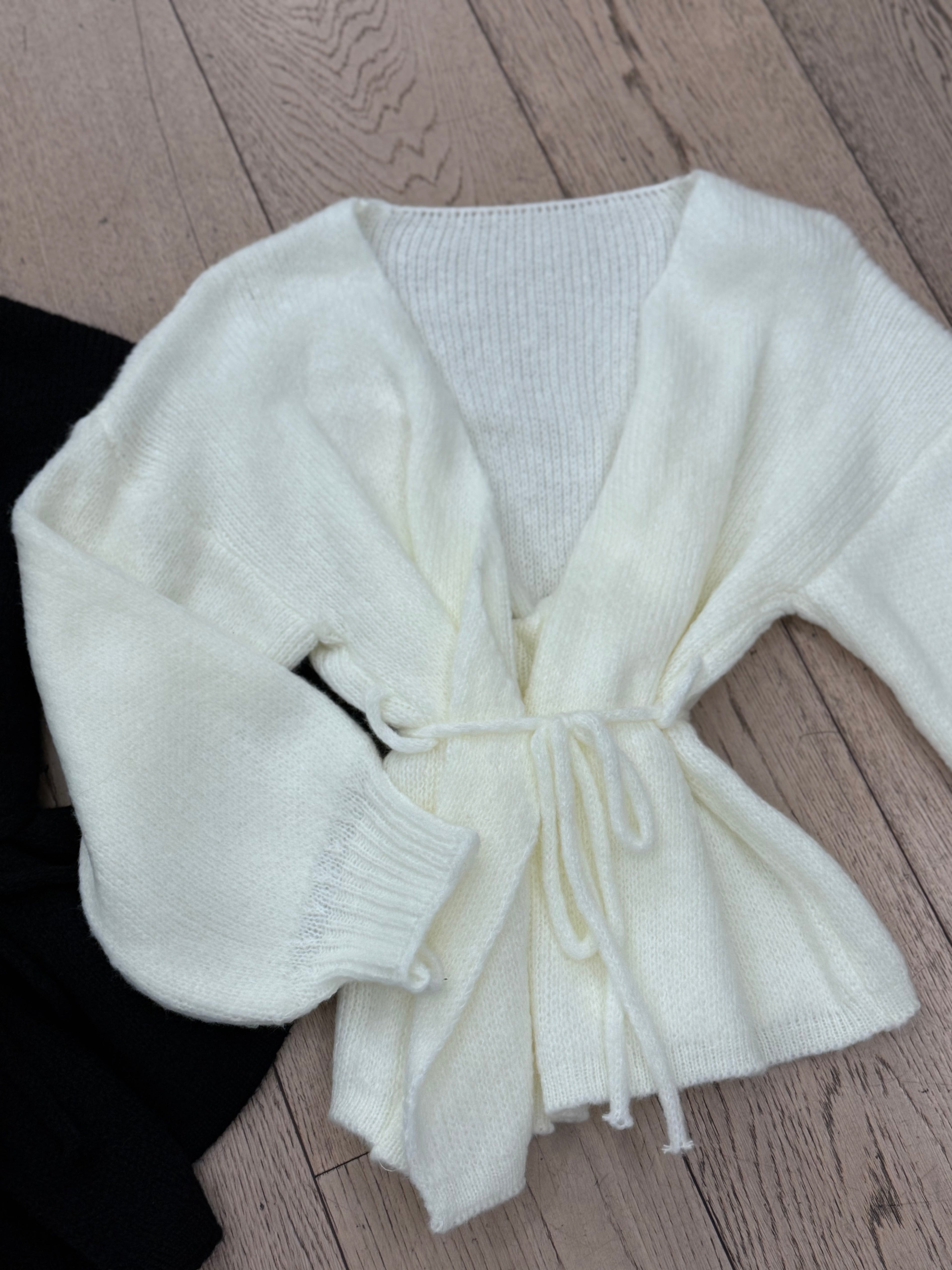 Cardigan con laccio in vita - NoMoreBrand