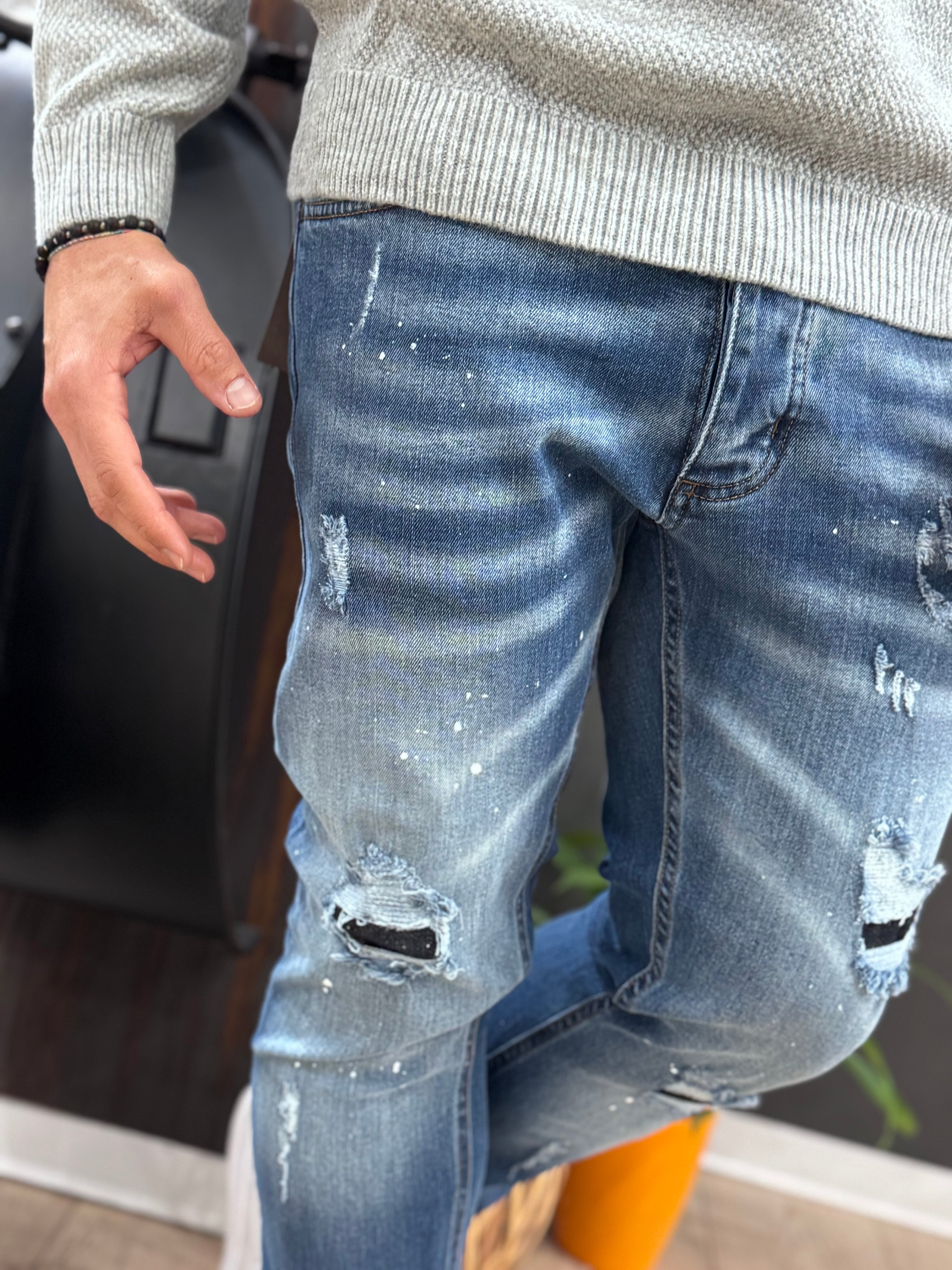 Denim con schizzi - NoMoreBrand