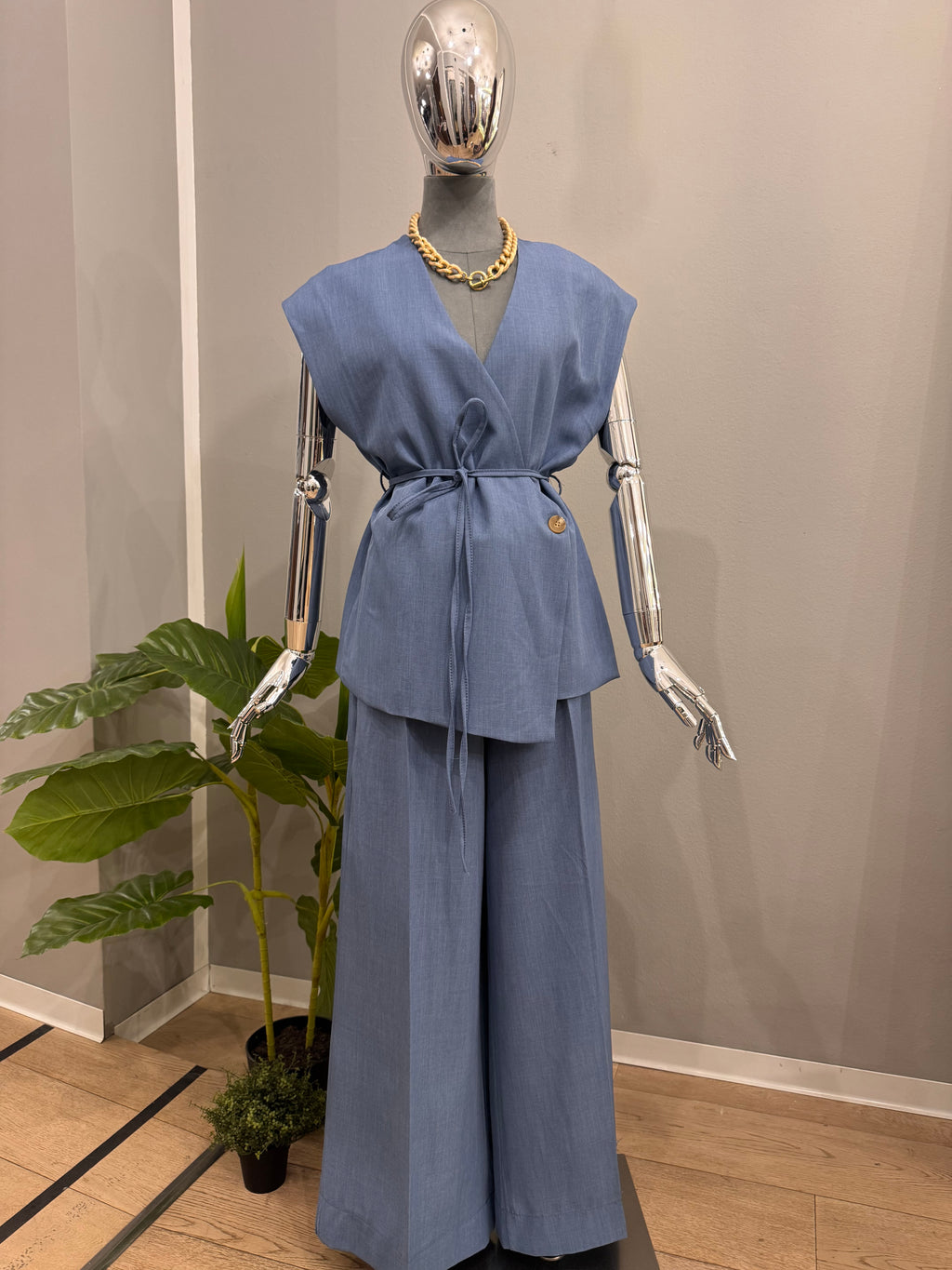 Gilet in chambray - NoMoreBrand