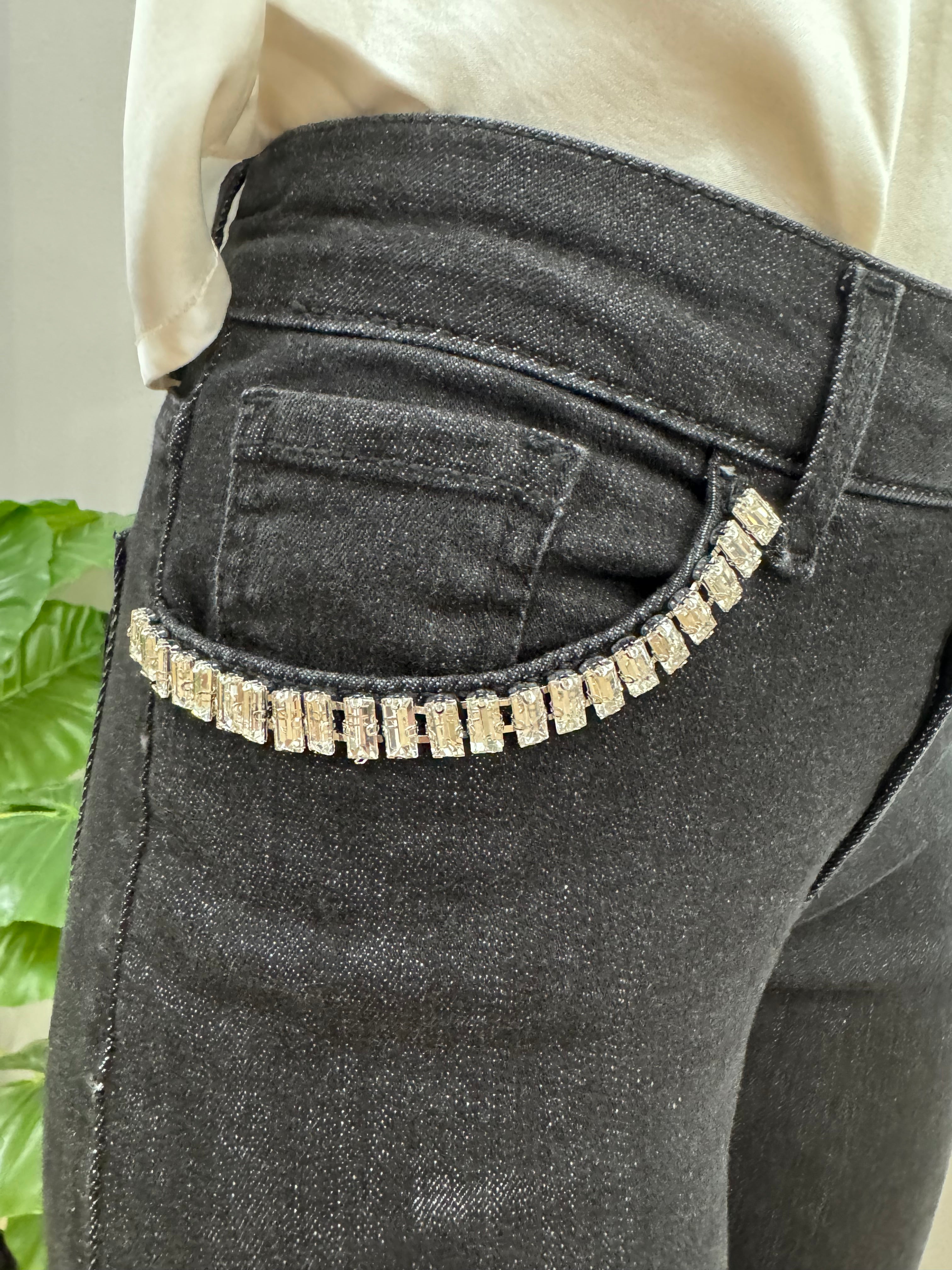 Jeans Flare con brillanti - NoMoreBrand