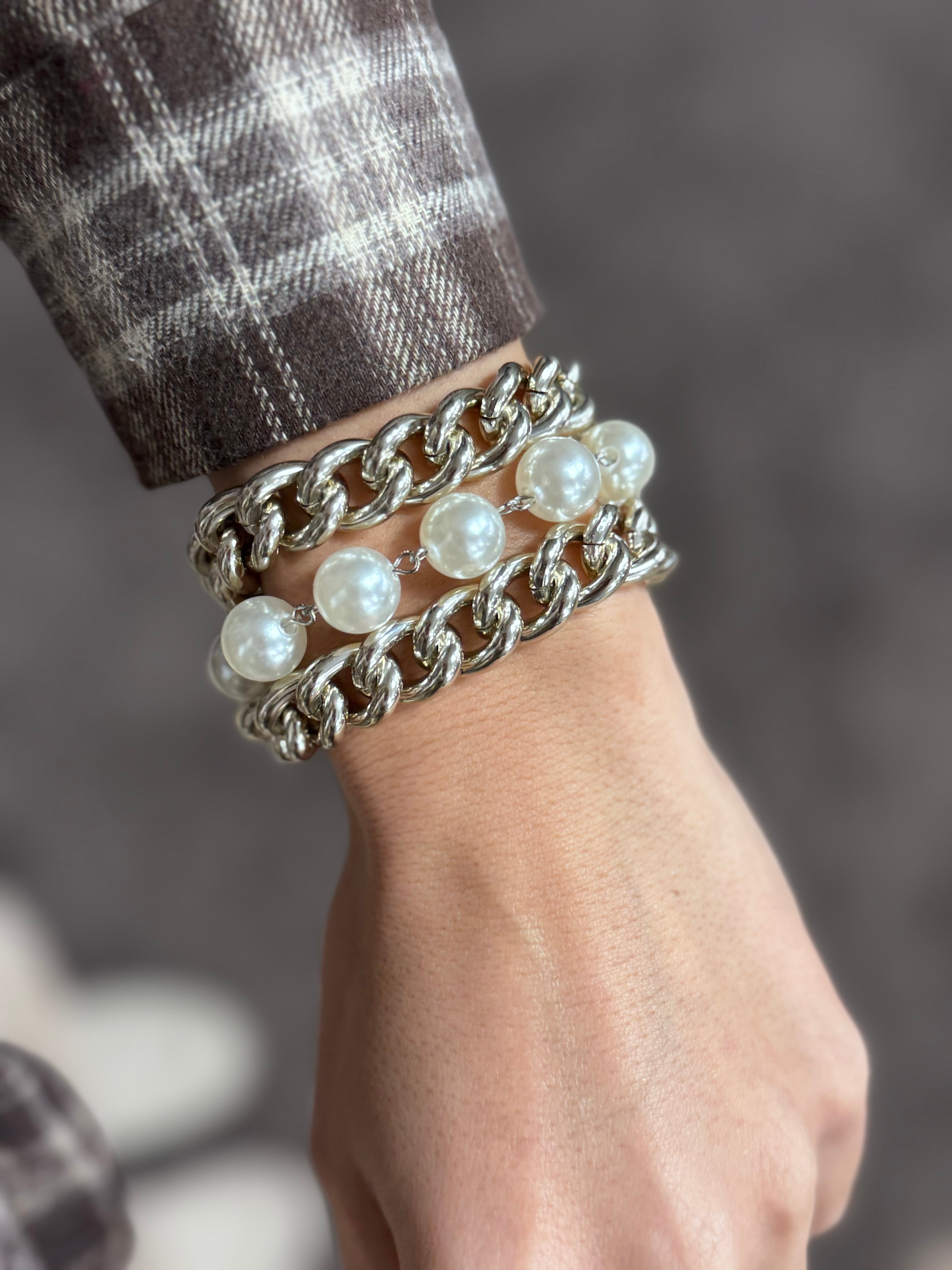 Bracciale 3 fili con perle