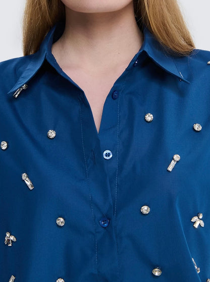 Camicia over con strass