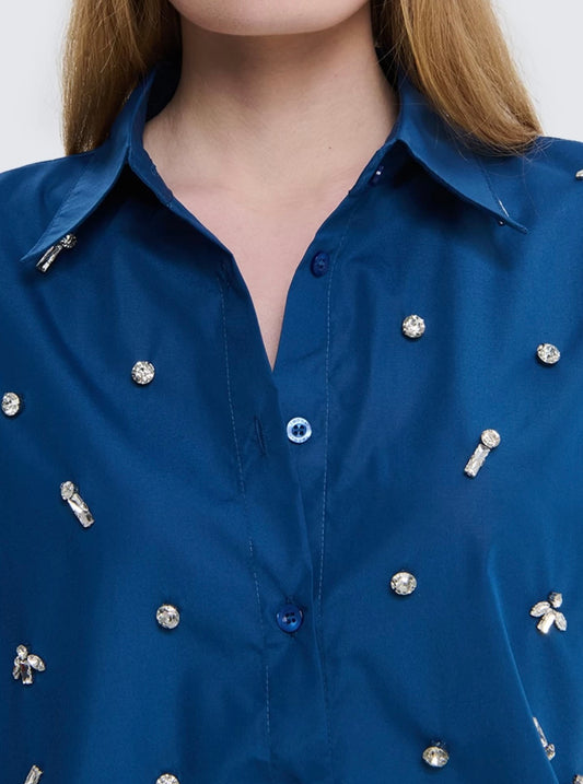 Camicia over con strass