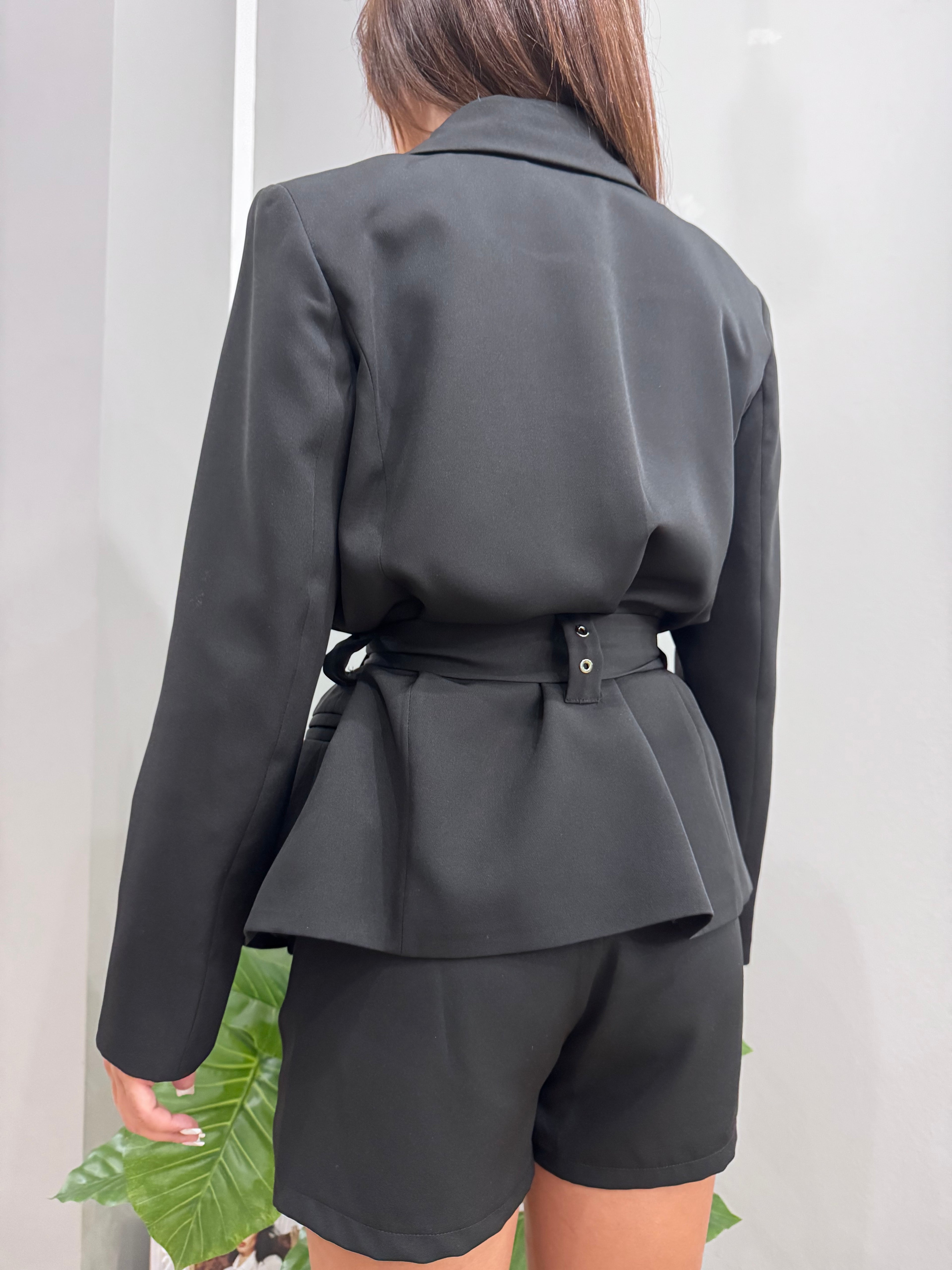 Blazer con cintura e borchie - NoMoreBrand