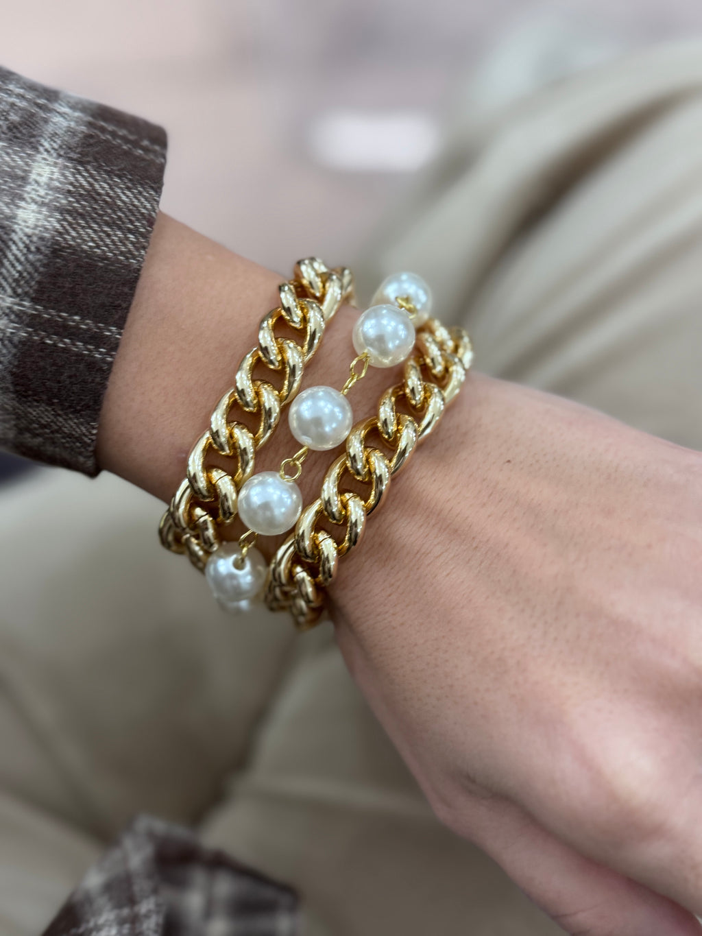 Braccia tre fili con perle