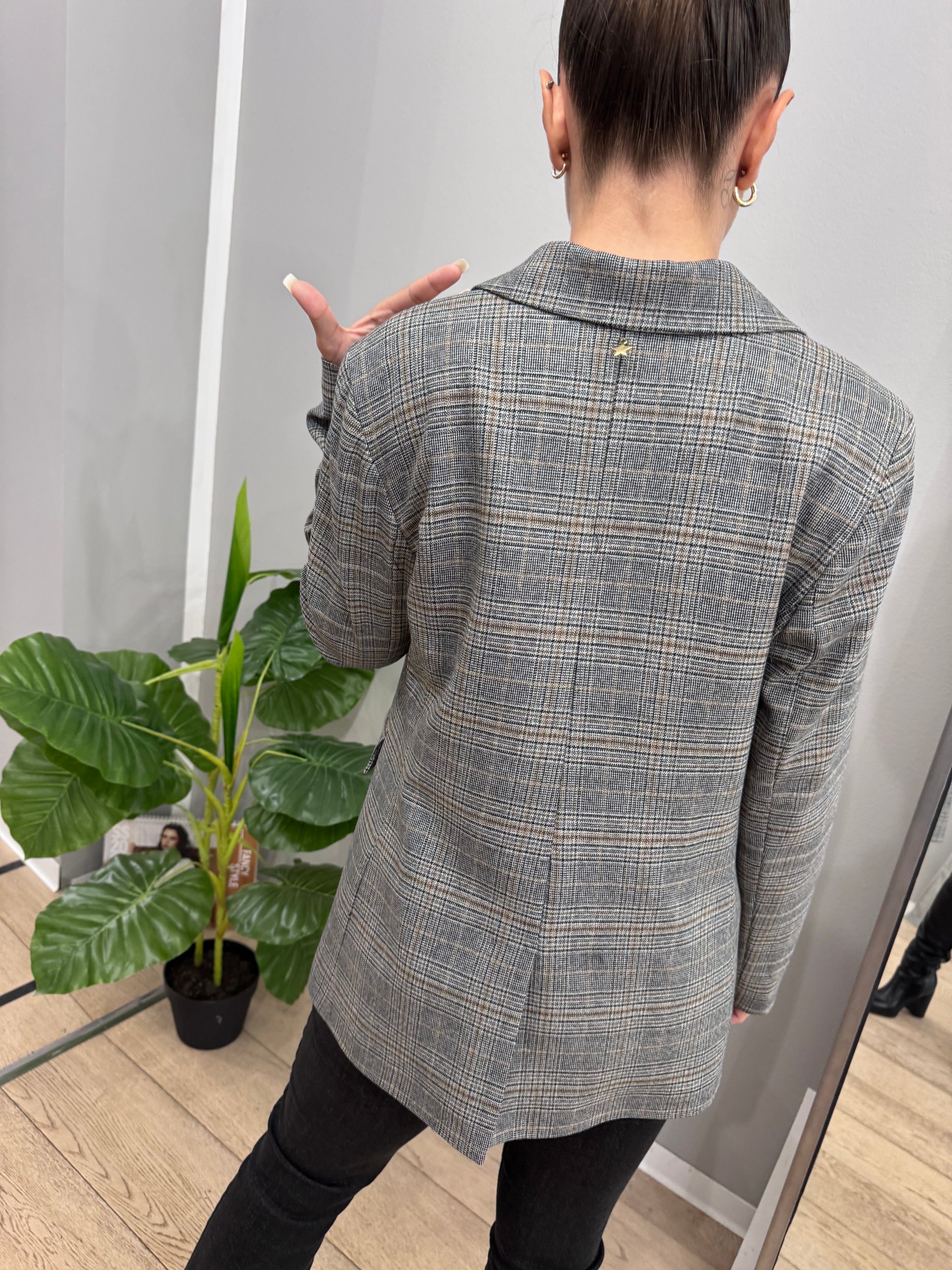 Giacca tartan con applicazioni - NoMoreBrand