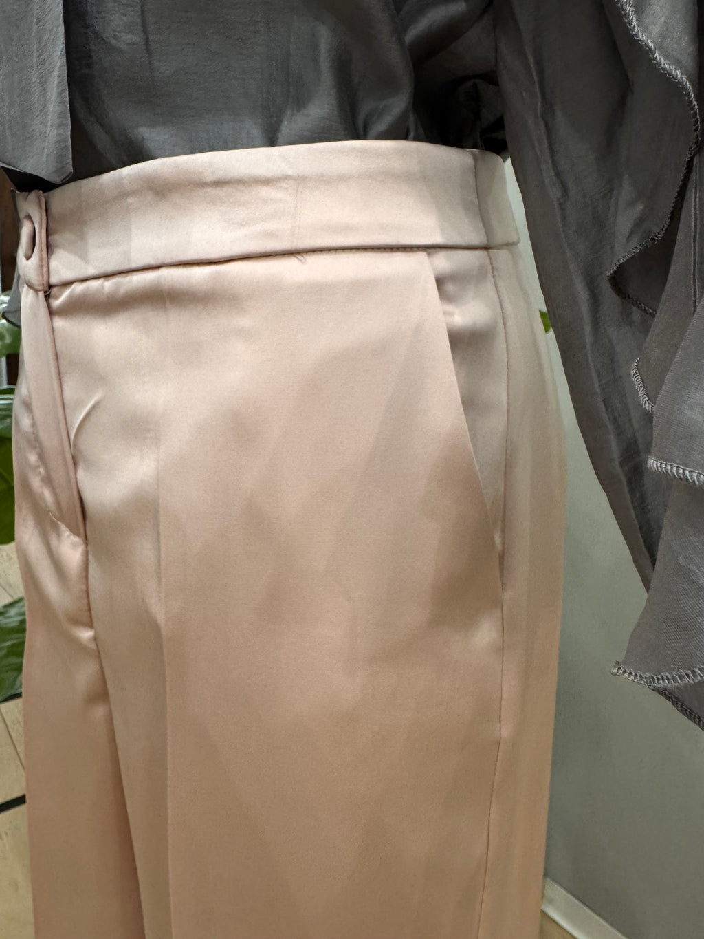 Pantalone a palazzo in raso - NoMoreBrand