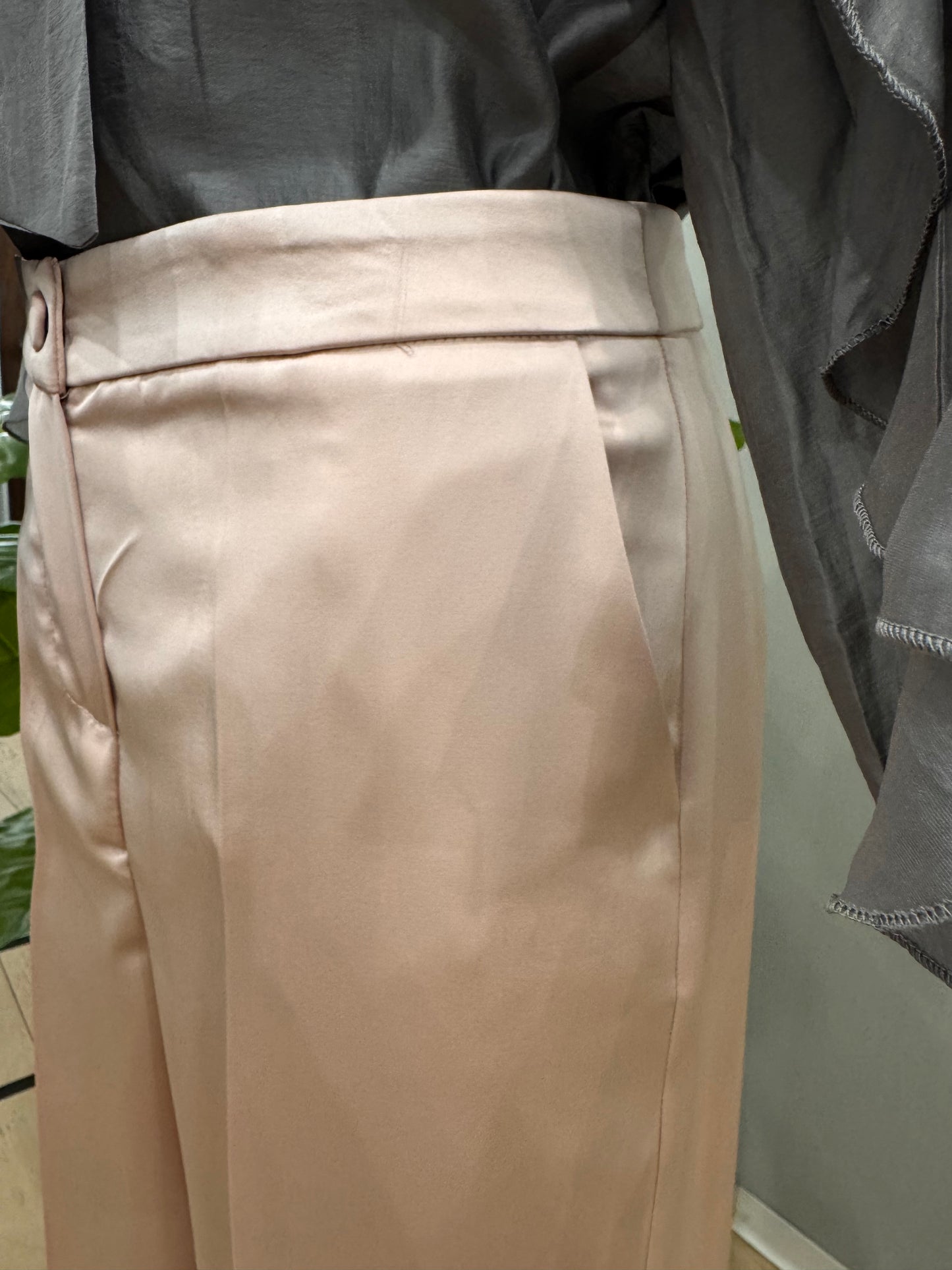 Pantalone a palazzo in raso - NoMoreBrand