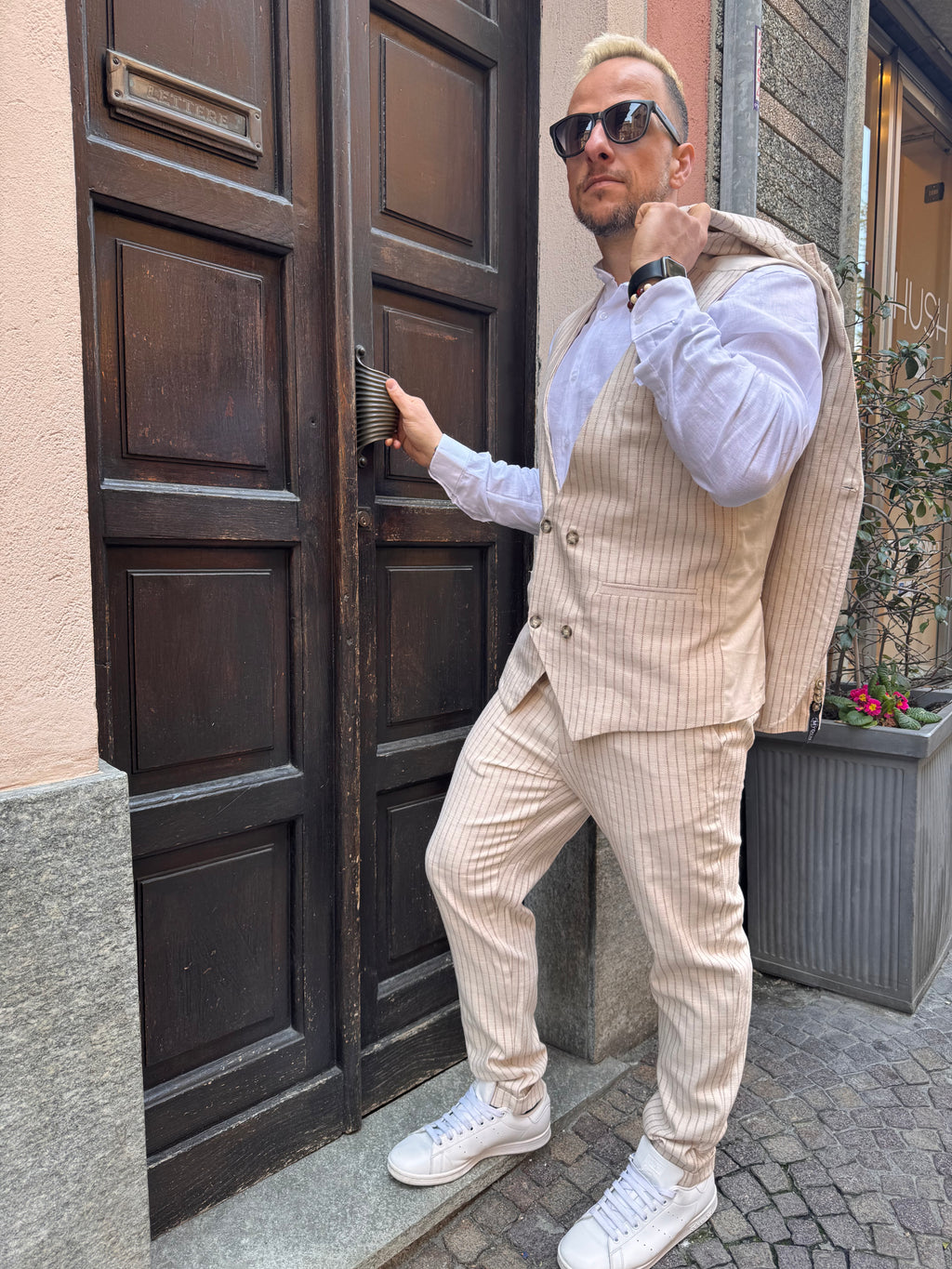 Pantalone gessato MY DEN - NoMoreBrand