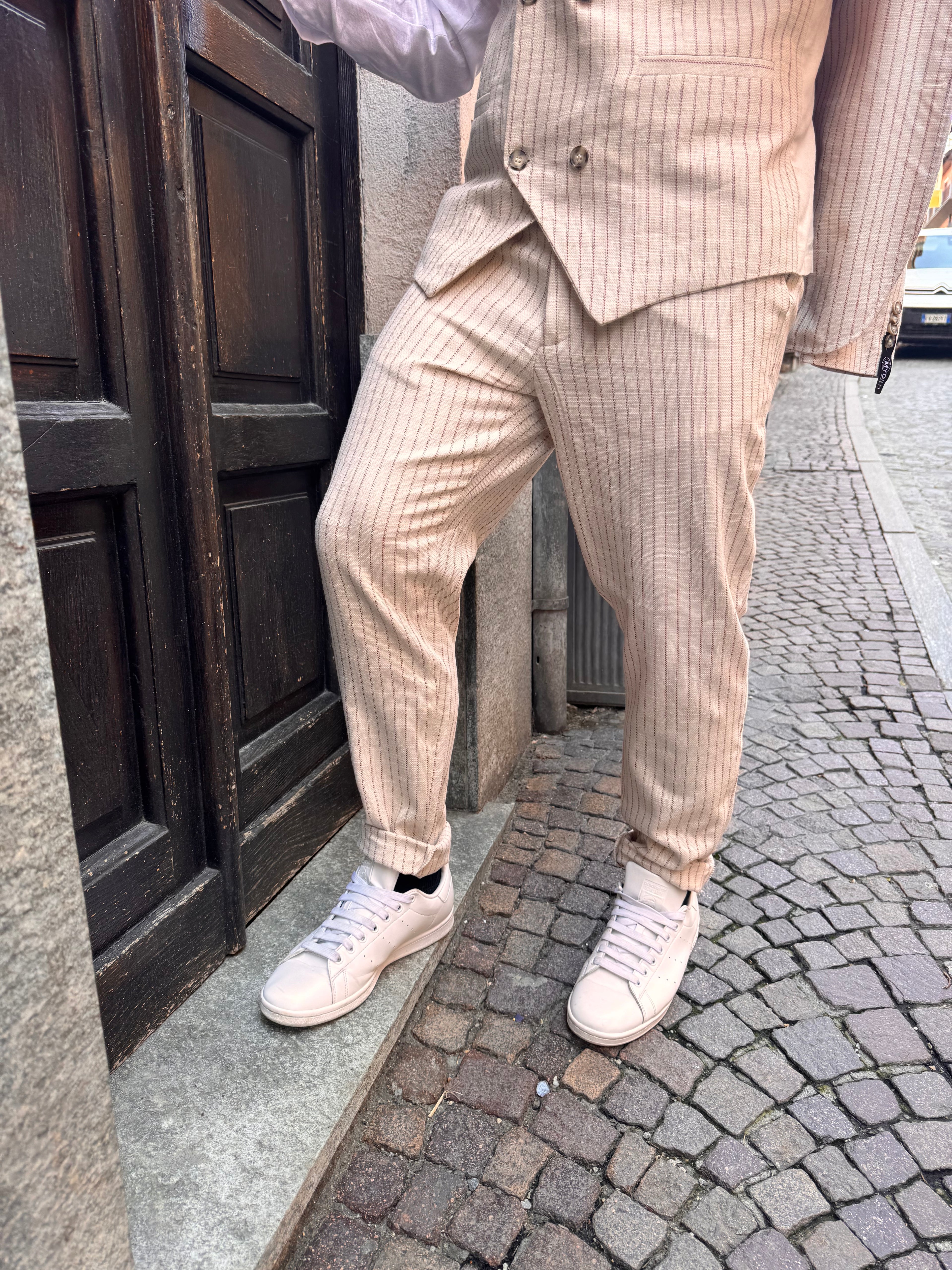 Pantalone gessato MY DEN - NoMoreBrand