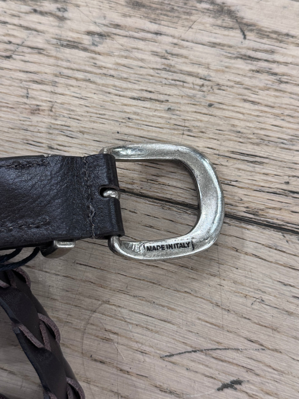 Cintura in pelle intrecciata