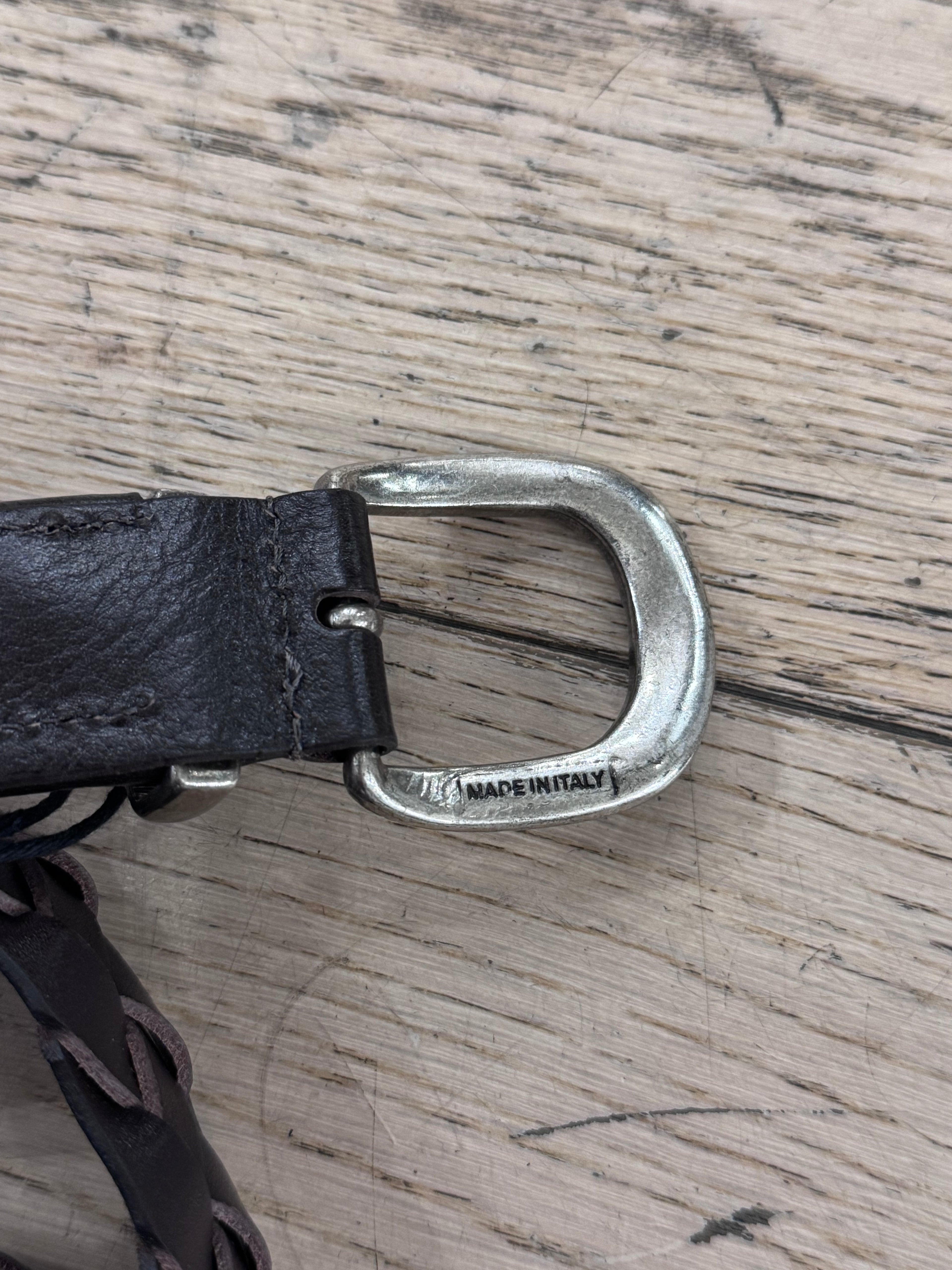 Cintura in pelle intrecciata