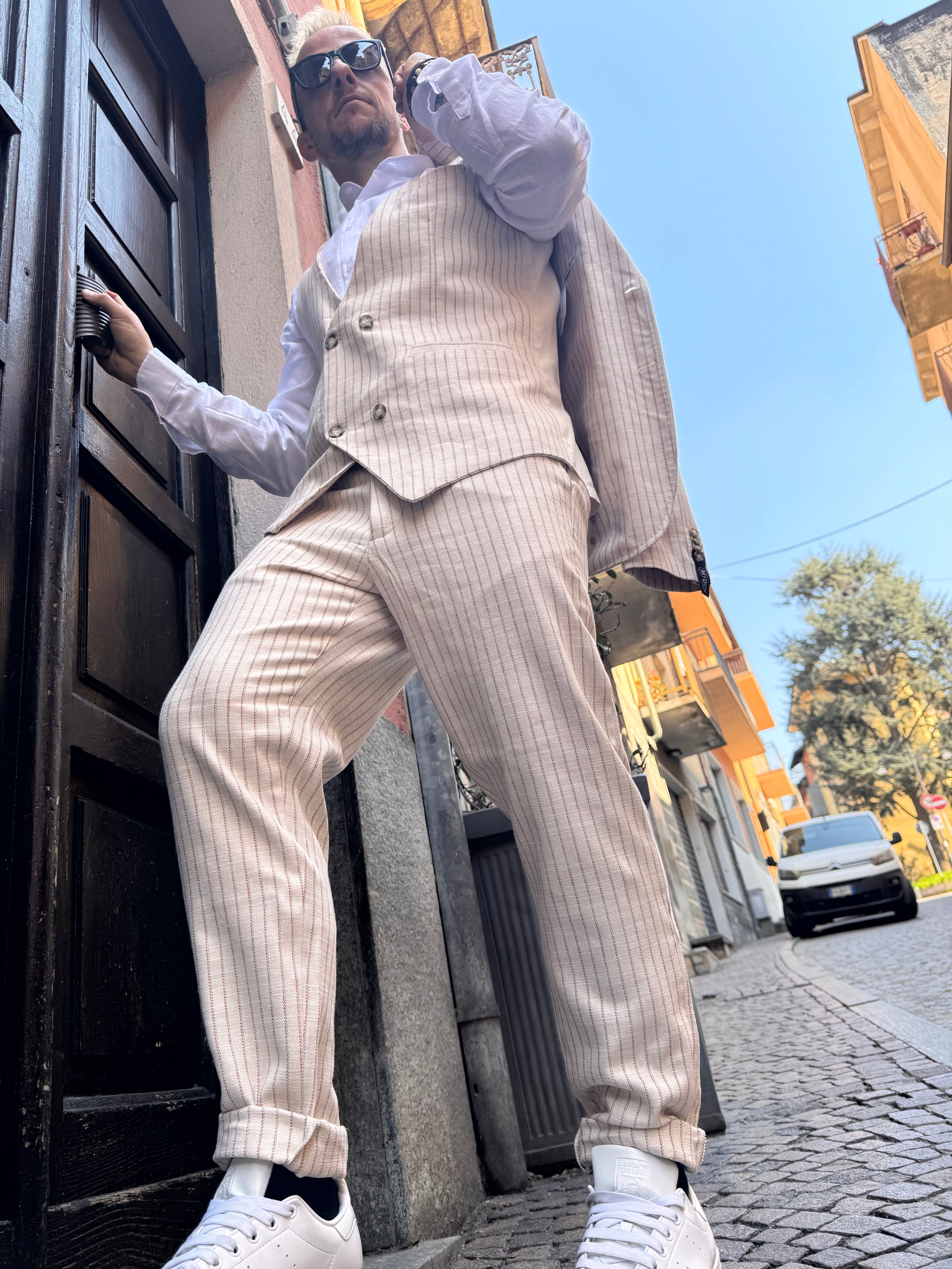 Pantalone gessato MY DEN - NoMoreBrand