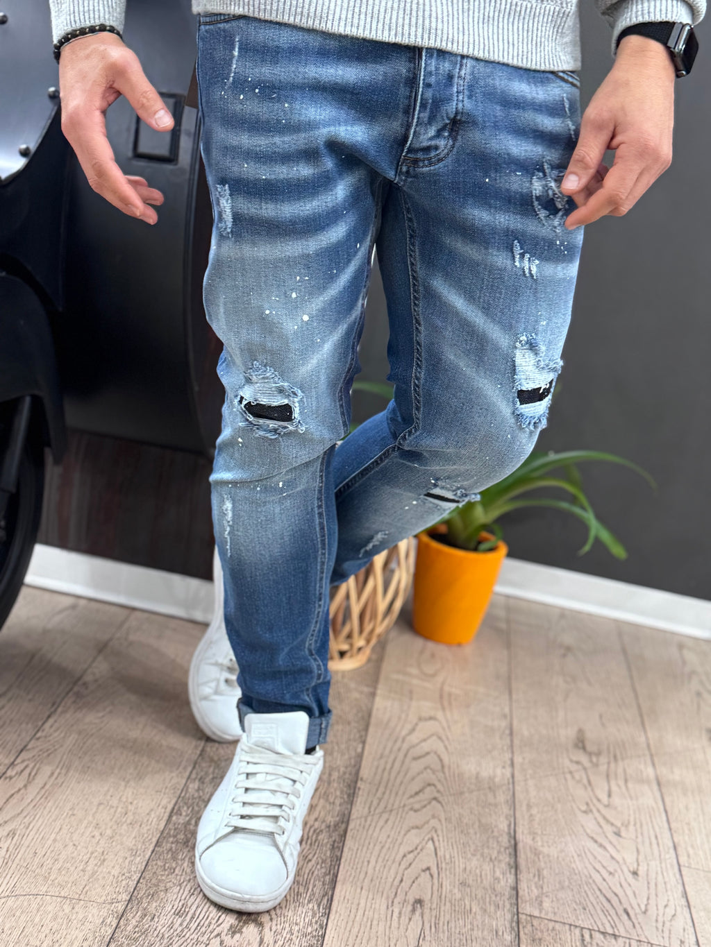 Denim con schizzi - NoMoreBrand