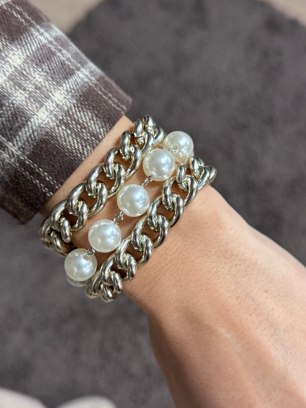 Bracciale 3 fili con perle