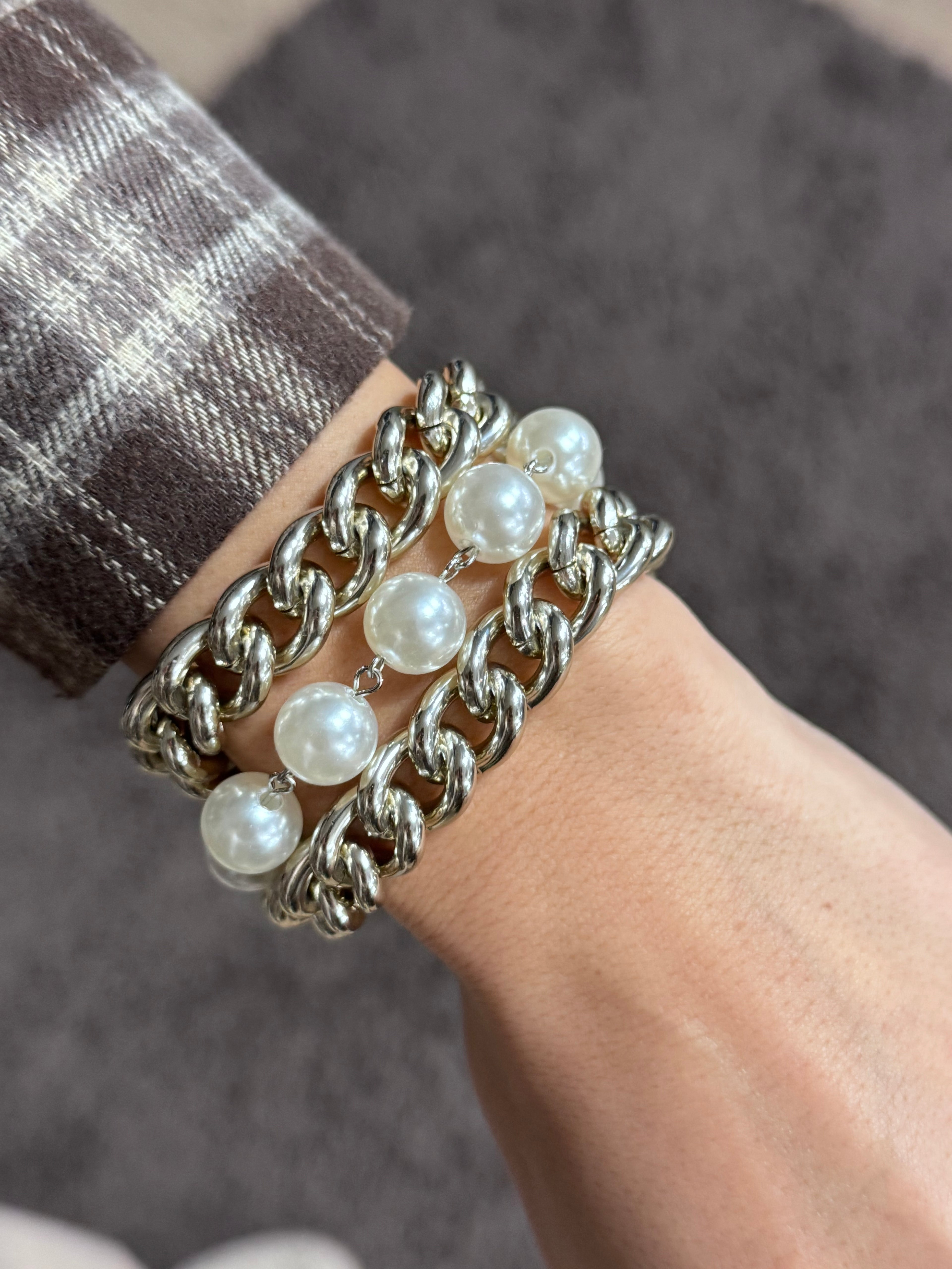 Bracciale 3 fili con perle