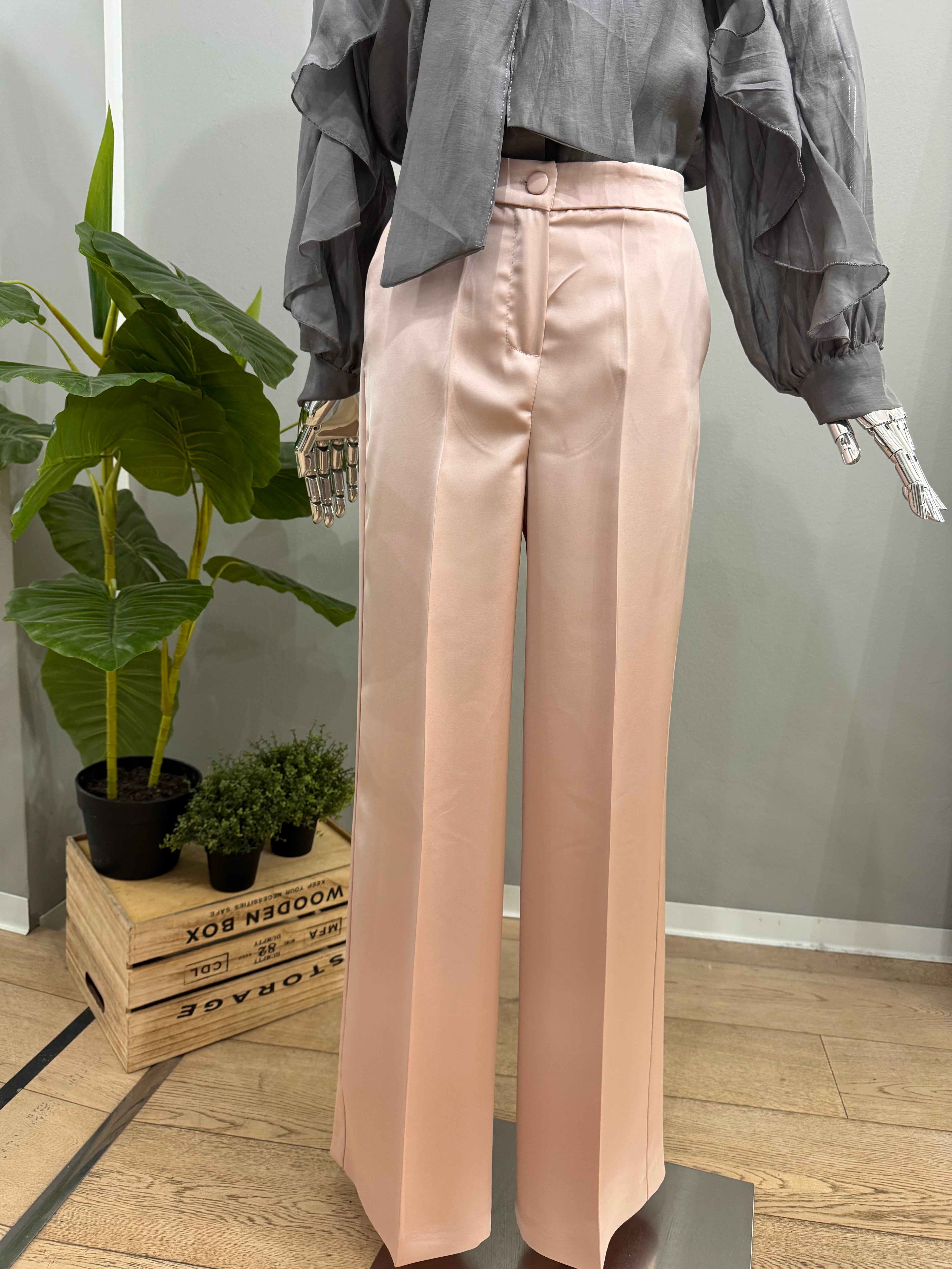 Pantalone a palazzo in raso - NoMoreBrand