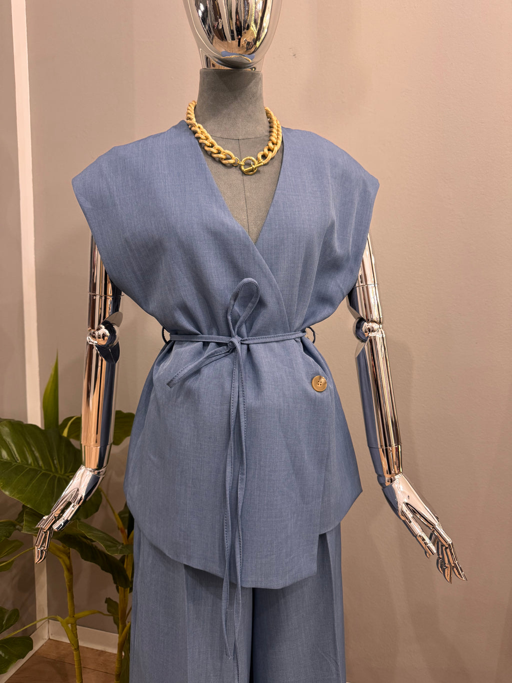 Gilet in chambray - NoMoreBrand