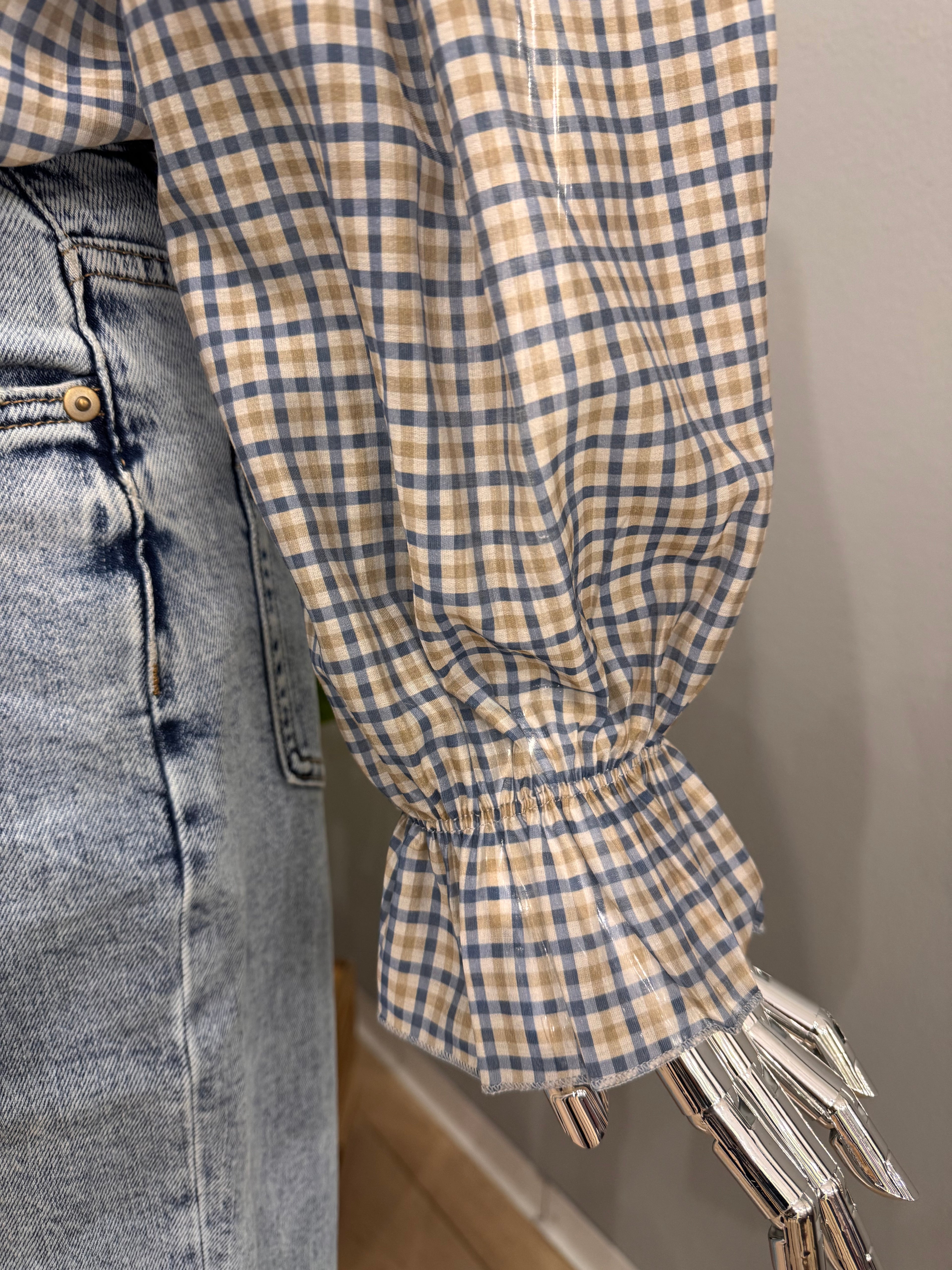 Camicia a quadri con fiocco - NoMoreBrand