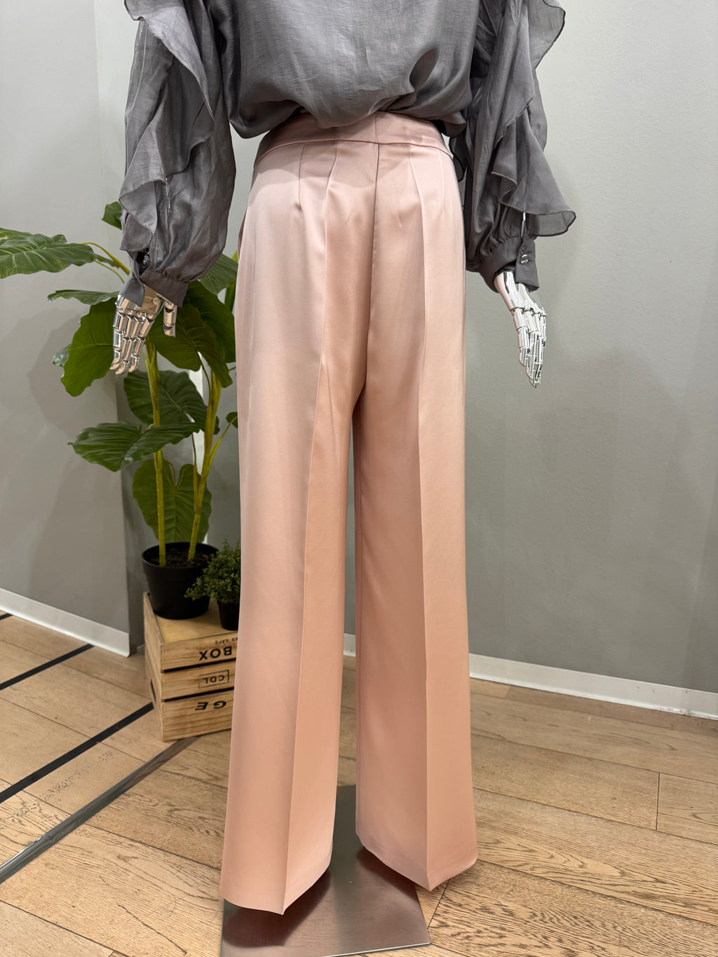 Pantalone a palazzo in raso - NoMoreBrand